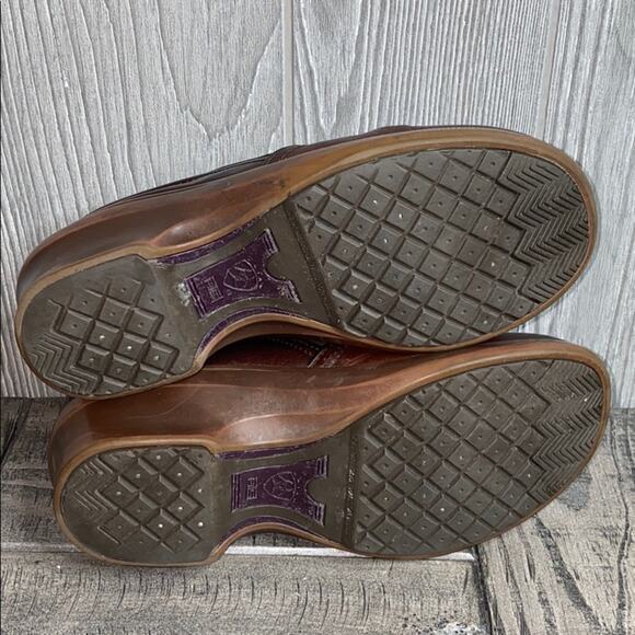 Ariat Brown Leather Clogs 7 - Picture 9 of 10